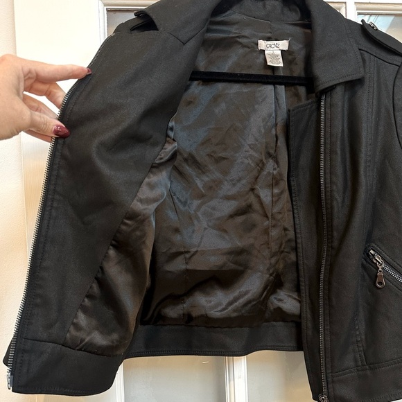 Vintage Cache Black Moto Jacket Zipper Accents Size S Small - Picture 2 of 11